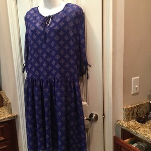 Ashley Stewart Blue Red Print Dress Sz 18/…